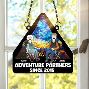 Alternative view of Personalized Anniversary Gifts For Travel Couple Window Hanging Suncatcher Adventure Partners 01KALU120225PA