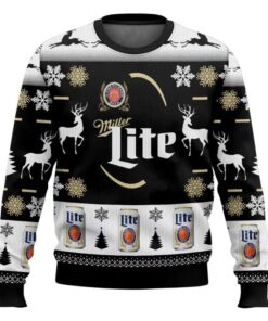 Personalized Black Miller Lite Ugly Christmas Sweater