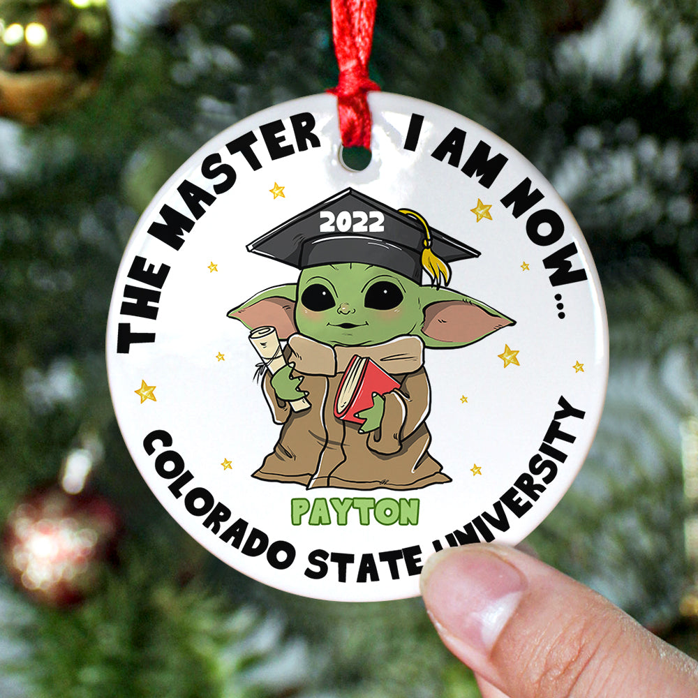 Alternative view of Personalized Ceramic Ornament Gifts For Graduation The Master I Am Now