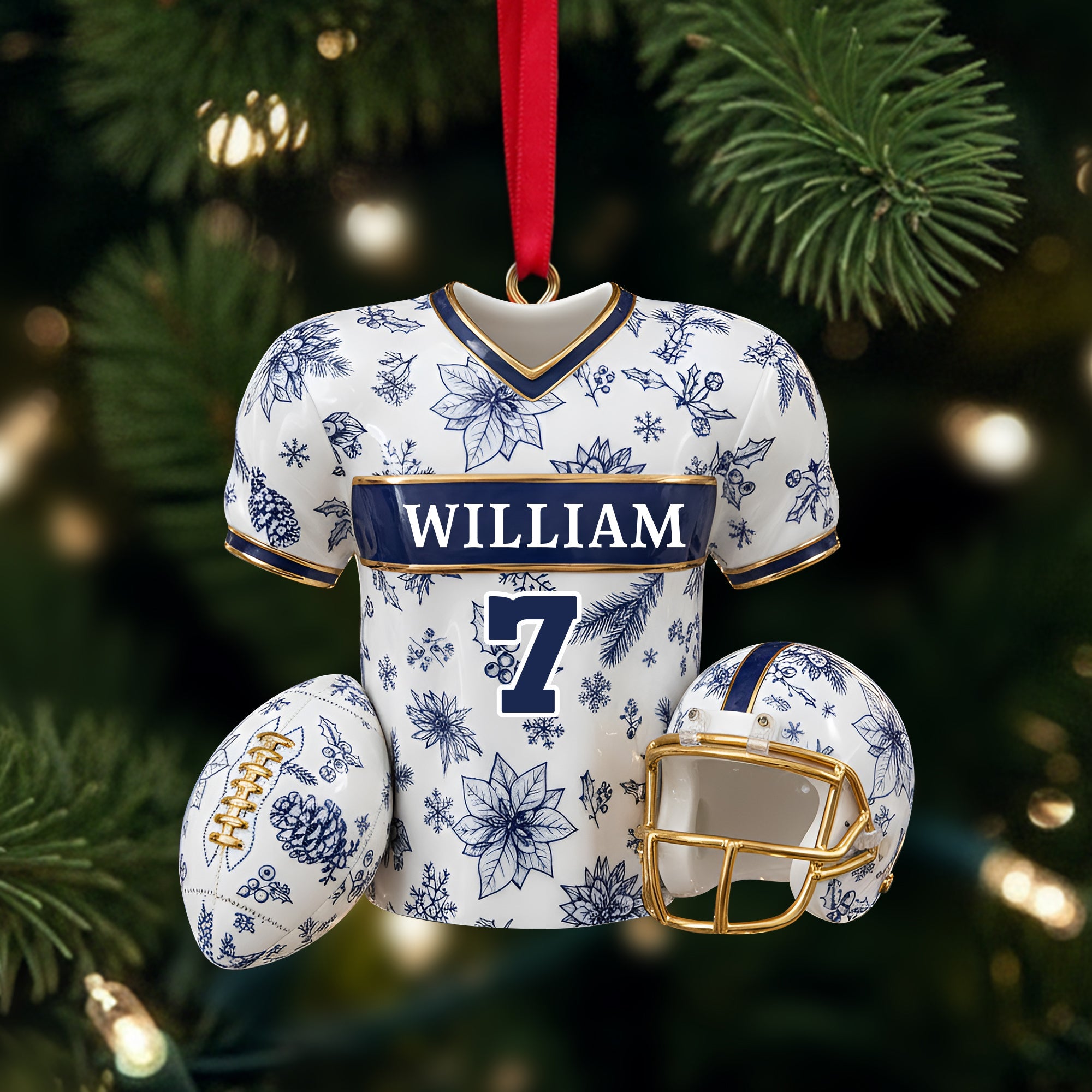 Personalized Christmas Festive Jersey Ornament 06PGLU300925