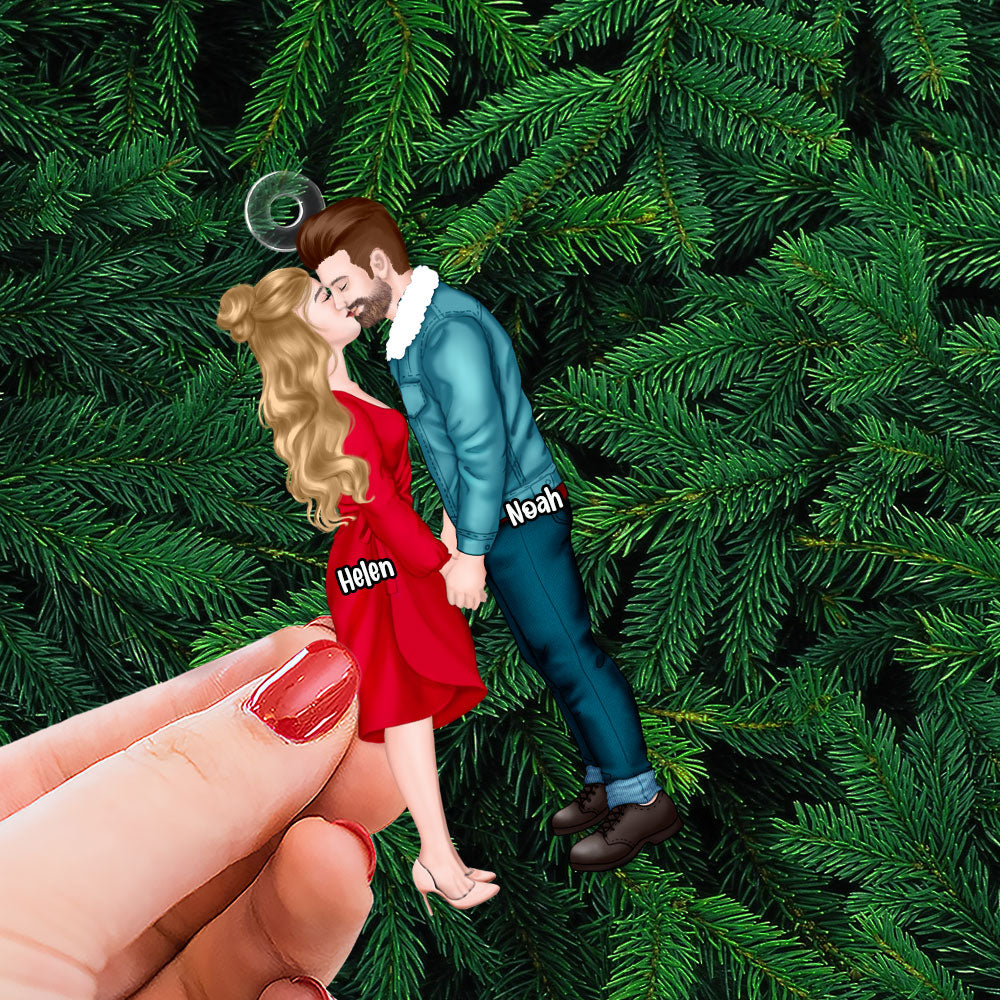 Alternative view of Personalized Christmas Gift For Couple Ornament Couple Kissing 013ACTI111124PA