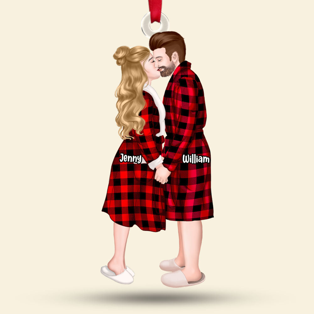 Personalized Christmas Gift For Couple Ornament Couple Kissing 013ACTI111124PA - Image 4