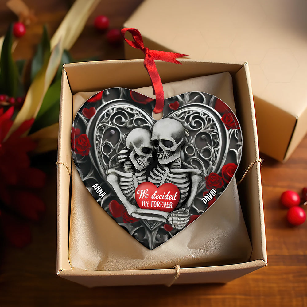 Personalized Christmas Gift For Couple Ornament Skeleton Couple 02OHTN041124 - Image 4