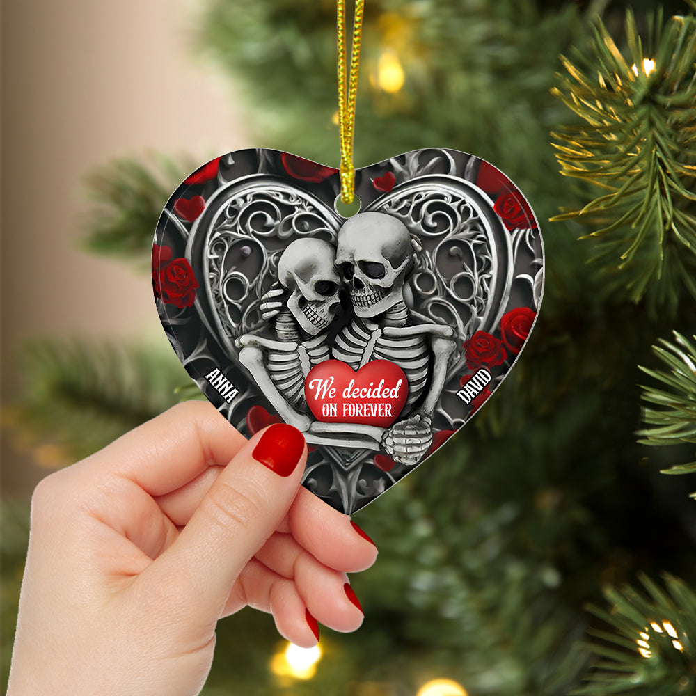 Personalized Christmas Gift For Couple Ornament Skeleton Couple 02OHTN041124 - Image 3