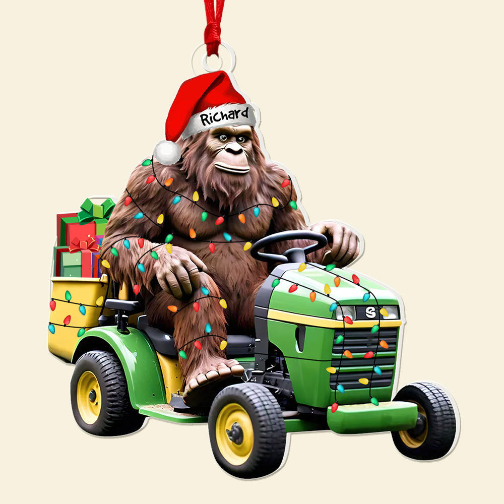 Personalized Christmas Gifts, Big Foot And Lawn Tractor Ornament 04OHQN260924 - Image 4