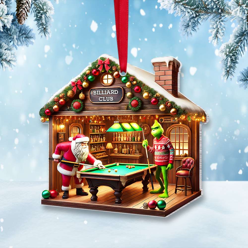 Alternative view of Personalized Christmas Gifts Billiard House Acrylic Ornament 04TGMH141124