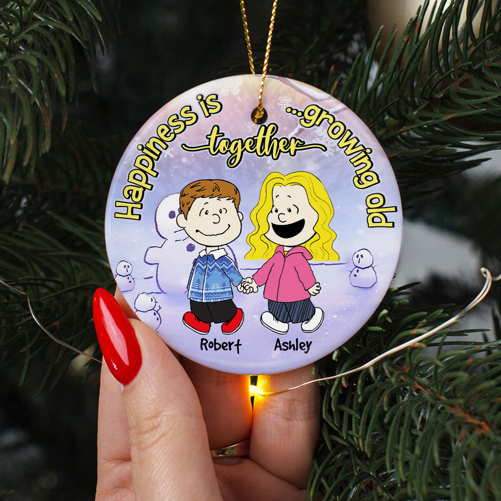 Personalized Christmas Gifts For Couple Hand In Hand Ceramic Ornament 04QHHN281023DA - Image 3
