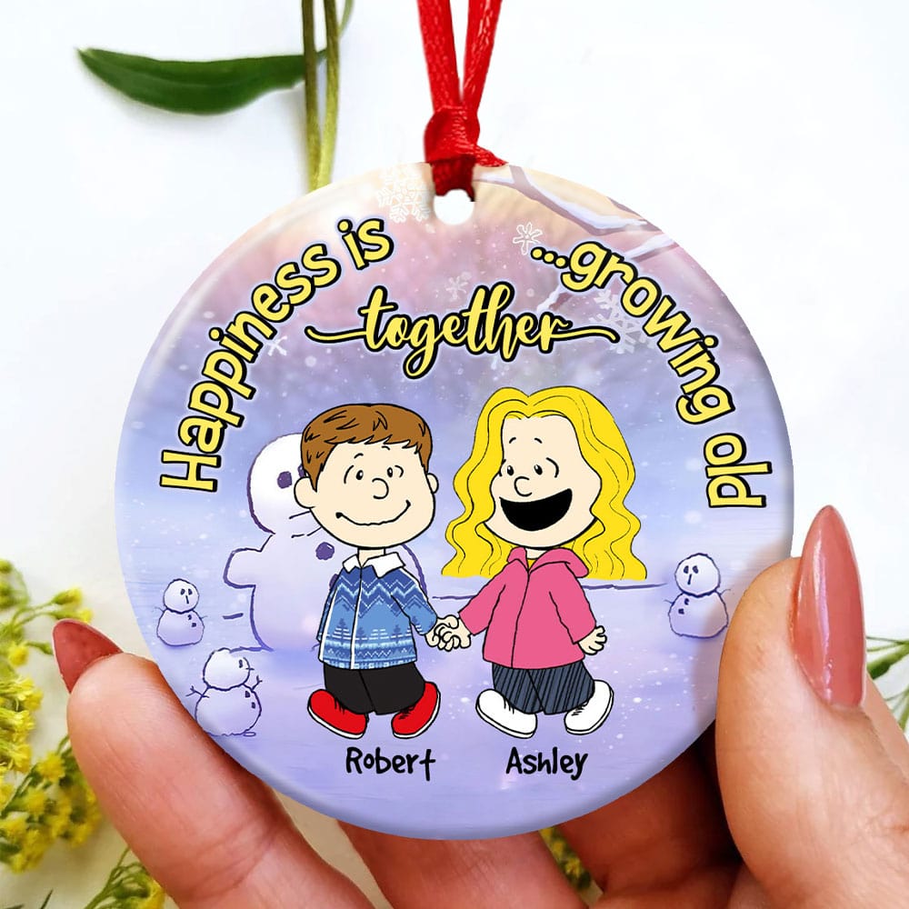 Personalized Christmas Gifts For Couple Hand In Hand Ceramic Ornament 04QHHN281023DA - Image 4