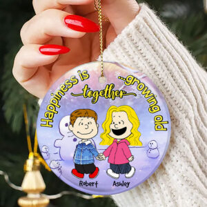 Alternative view of Personalized Christmas Gifts For Couple Hand In Hand Ceramic Ornament 04QHHN281023DA