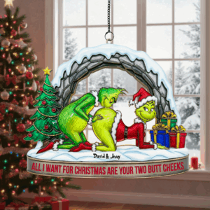 Alternative view of Personalized Christmas Gifts for Couple Suncatcher Ornament 04ohtn170925