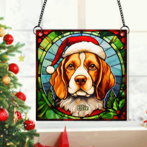 Personalized Christmas Gifts For Dog Lovers Suncatcher Ornament Beagle 04hupu100924