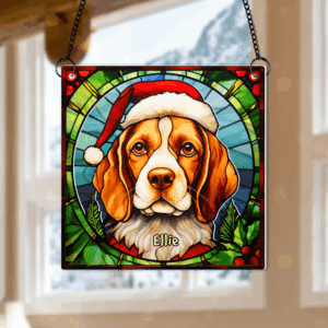 Alternative view of Personalized Christmas Gifts For Dog Lovers Suncatcher Ornament Beagle 04hupu100924