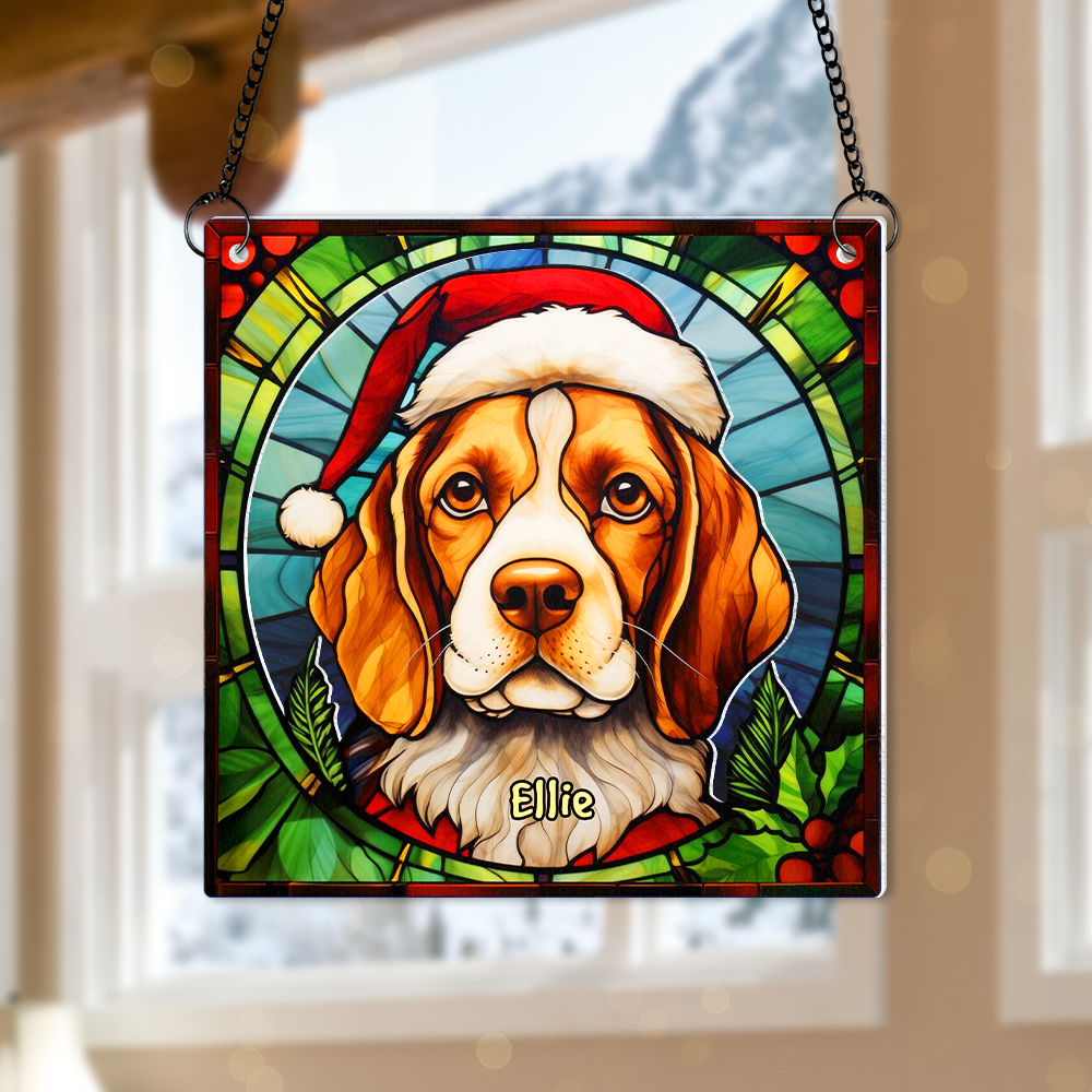 Alternative view of Personalized Christmas Gifts For Dog Lovers Suncatcher Ornament Beagle 04hupu100924