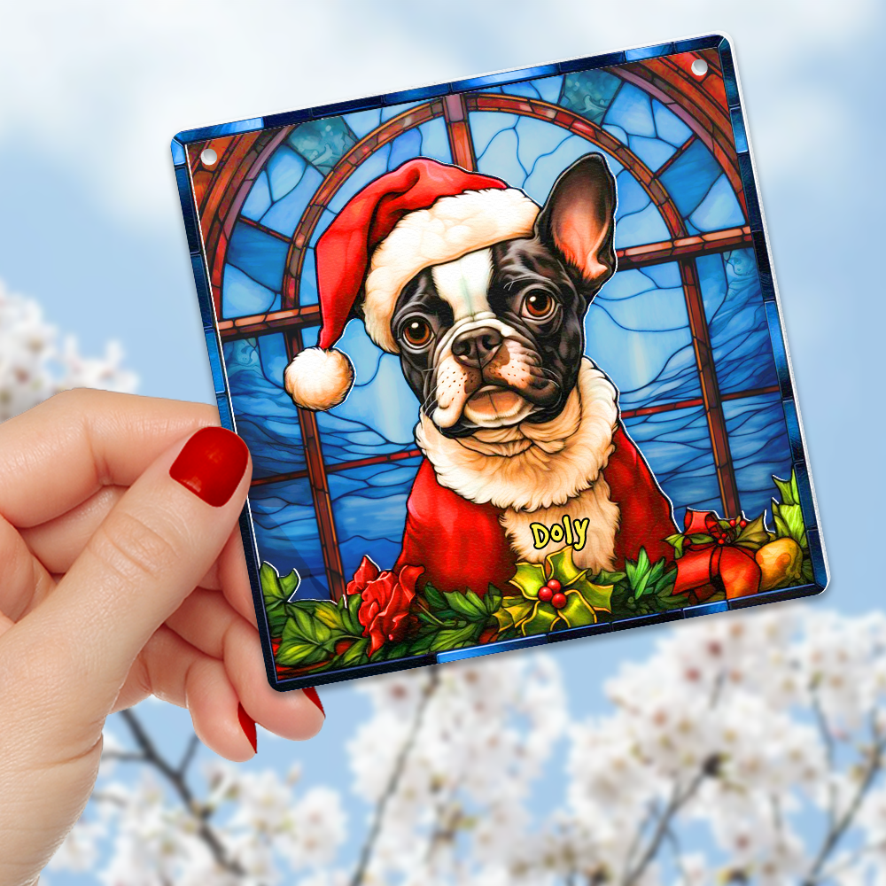 Personalized Christmas Gifts For Dog Lovers Suncatcher Ornament Boston Terrier Dog 05hupu090924 - Image 5