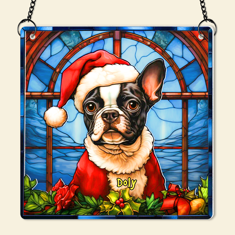 Personalized Christmas Gifts For Dog Lovers Suncatcher Ornament Boston Terrier Dog 05hupu090924 - Image 6