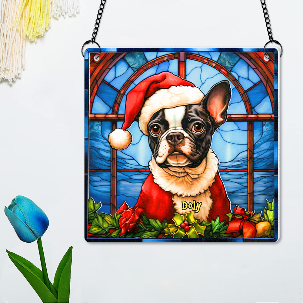Personalized Christmas Gifts For Dog Lovers Suncatcher Ornament Boston Terrier Dog 05hupu090924 - Image 3