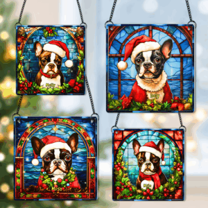 Alternative view of Personalized Christmas Gifts For Dog Lovers Suncatcher Ornament Boston Terrier Dog 05hupu090924