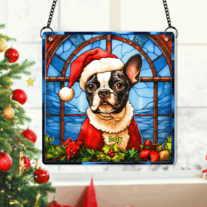 Personalized Christmas Gifts For Dog Lovers Suncatcher Ornament Boston Terrier Dog 05hupu090924