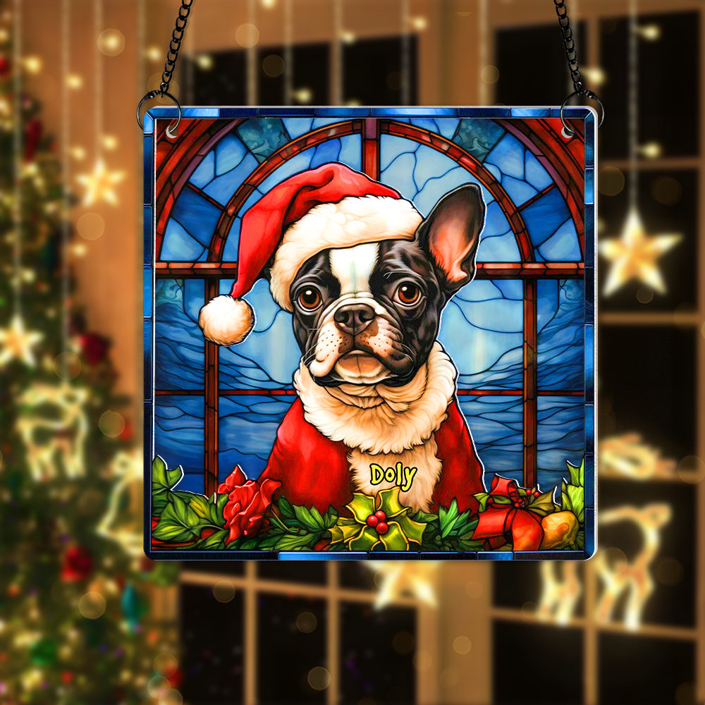 Personalized Christmas Gifts For Dog Lovers Suncatcher Ornament Boston Terrier Dog 05hupu090924 - Image 4