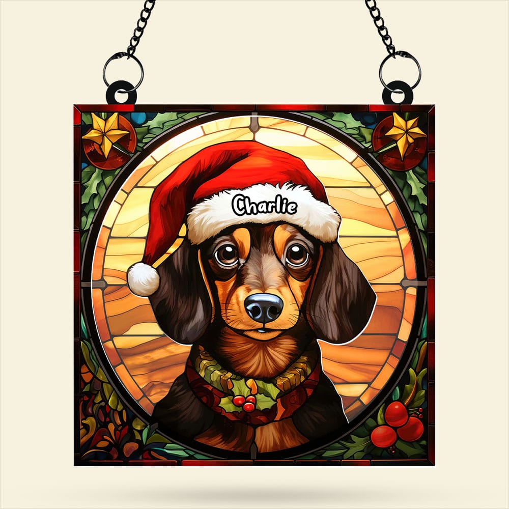 Personalized Christmas Gifts For Dog Lovers Suncatcher Ornament Dachshund 01huti100924 - Image 4