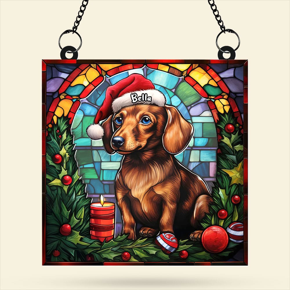 Personalized Christmas Gifts For Dog Lovers Suncatcher Ornament Dachshund 01huti100924 - Image 5
