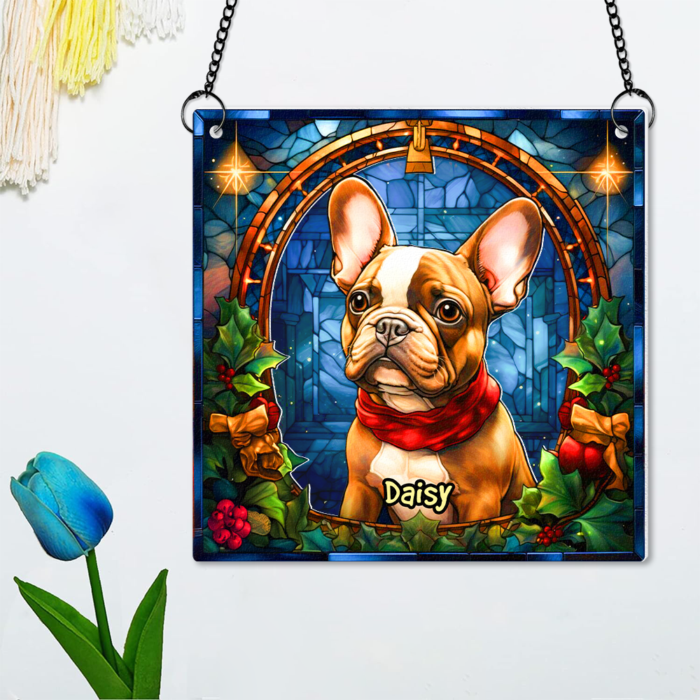 Personalized Christmas Gifts For Dog Lovers Suncatcher Ornament French Bulldog 03hupu100924