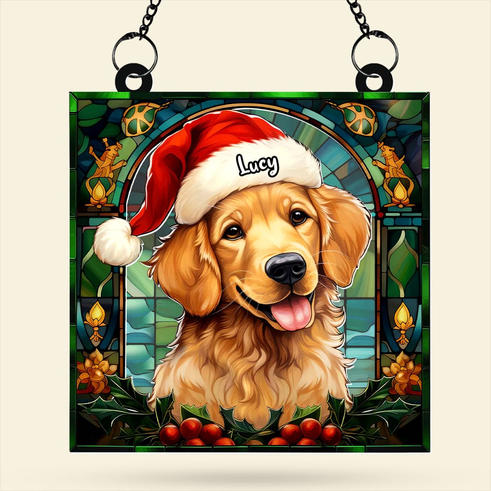 Personalized Christmas Gifts For Dog Lovers Suncatcher Ornament Golden Retriever 04huti090924 - Image 4