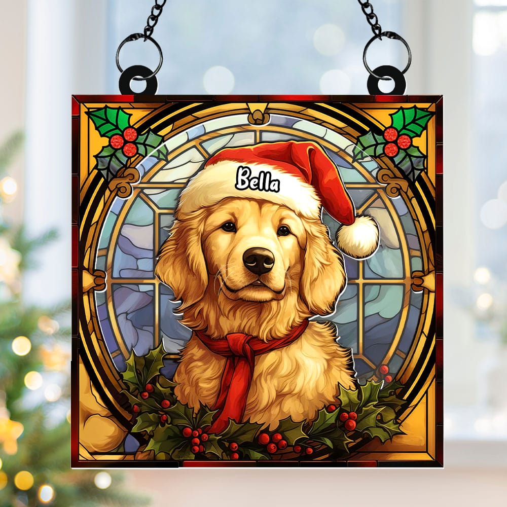 Personalized Christmas Gifts For Dog Lovers Suncatcher Ornament Golden Retriever 04huti090924 - Image 6