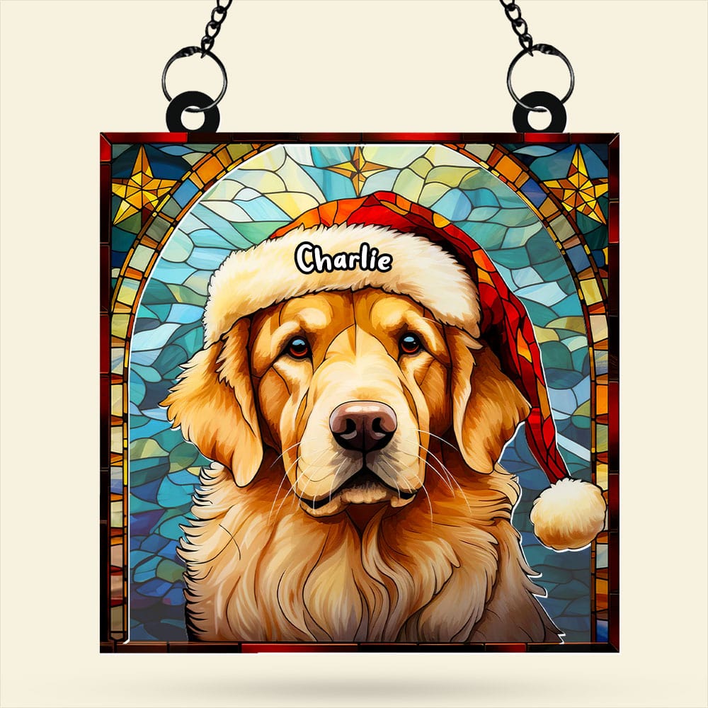 Personalized Christmas Gifts For Dog Lovers Suncatcher Ornament Golden Retriever 04huti090924 - Image 3