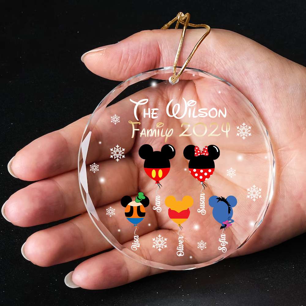 Personalized Christmas Gifts For Family Crystal Ornament 04KAMH160924 - Image 3