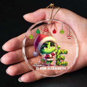 Alternative view of Personalized Christmas Gifts For Kids Crystal Ornament 01KAMH190924