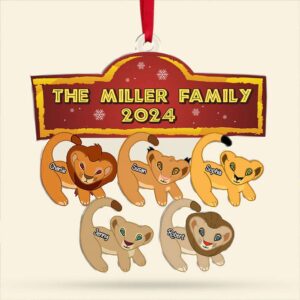 Alternative view of Personalized Christmas Gifts For Lion Family Acrylic Ornament 03KATI011124