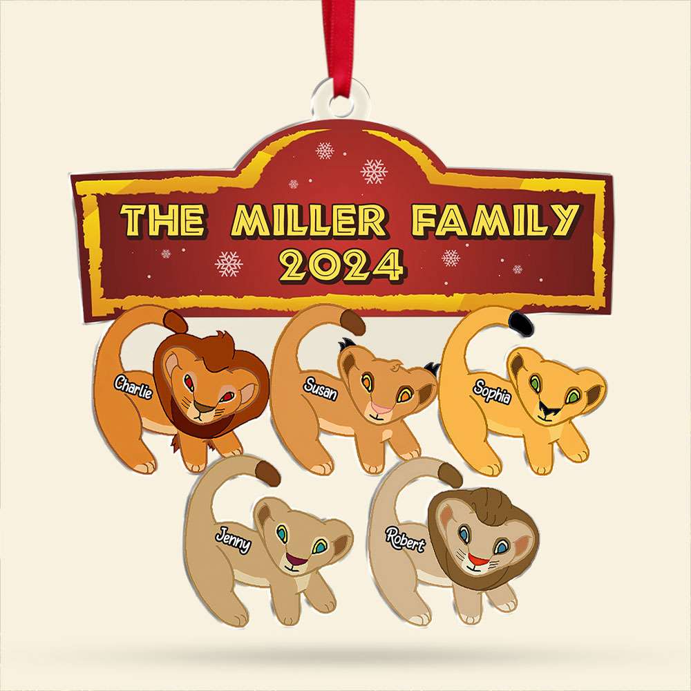 Alternative view of Personalized Christmas Gifts For Lion Family Acrylic Ornament 03KATI011124
