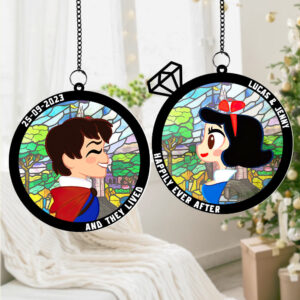 Personalized Christmas Gifts For Matching Couple Suncatcher Ornament 04natn270824