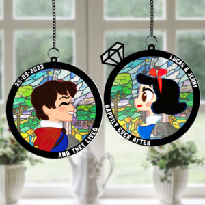 Alternative view of Personalized Christmas Gifts For Matching Couple Suncatcher Ornament 04natn270824