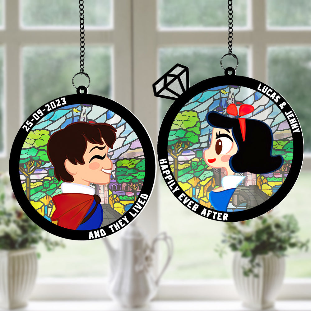 Alternative view of Personalized Christmas Gifts For Matching Couple Suncatcher Ornament 04natn270824