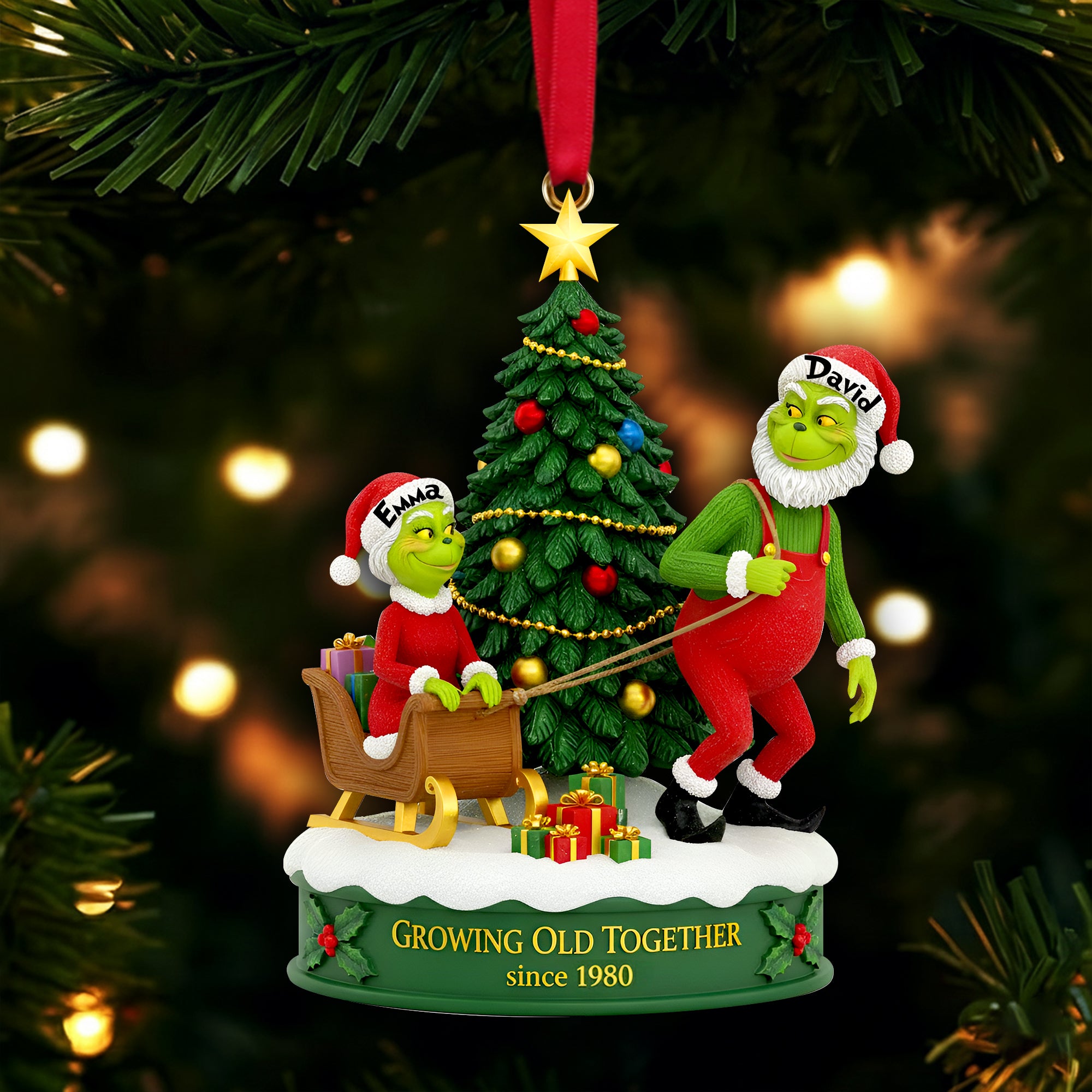 Personalized Christmas Gifts For Old Couple Acrylic Ornament 10tolu041125 - Image 3