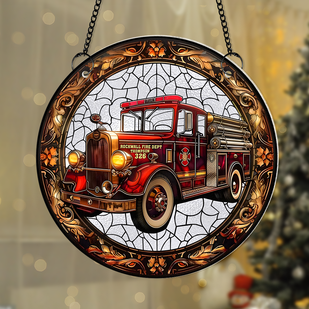 Alternative view of Personalized Christmas Gifts For Police Car Lovers Suncatcher Ornament 78acpu290824