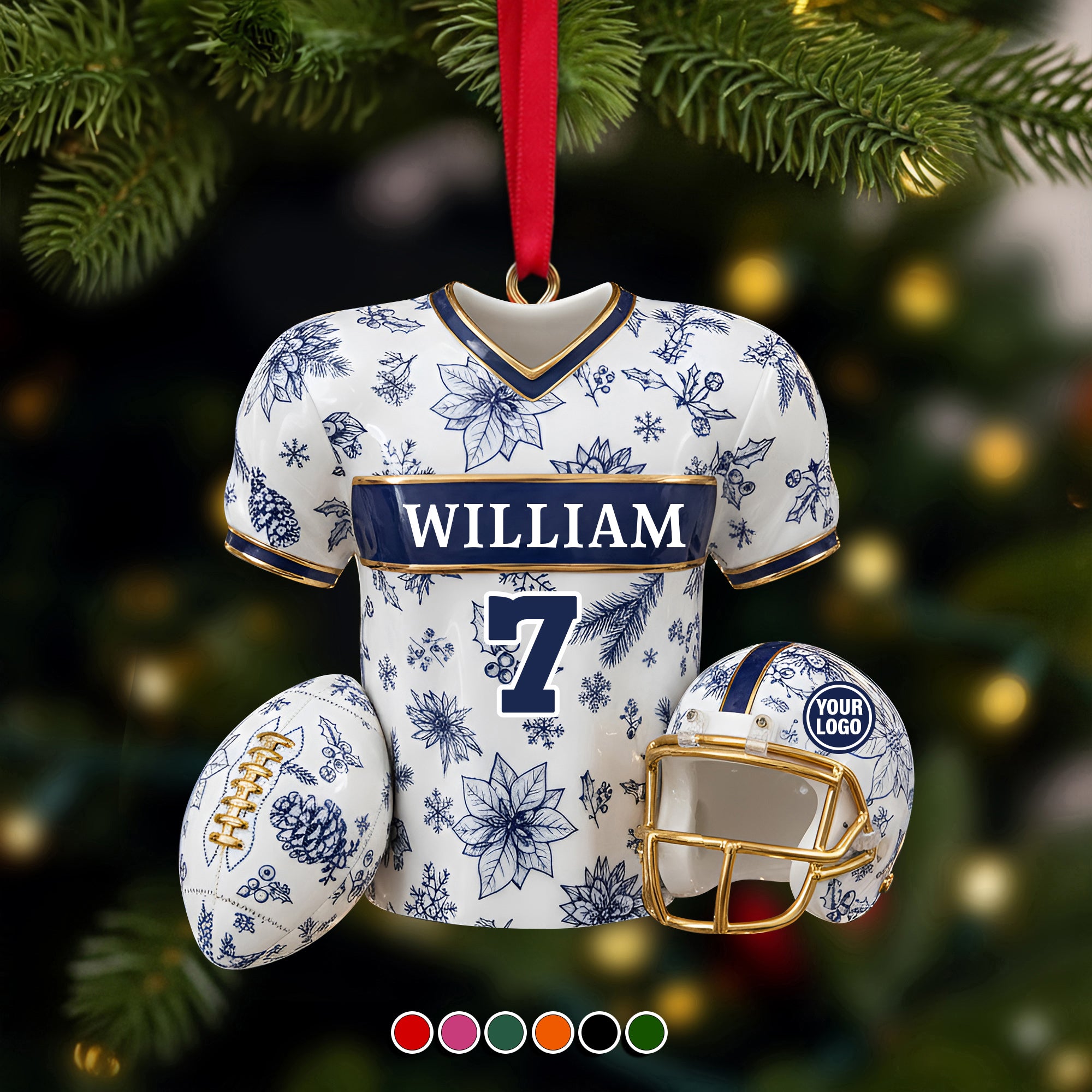 Personalized Christmas Holiday Sports Jersey Ornament 05PGLU021025 - Image 3