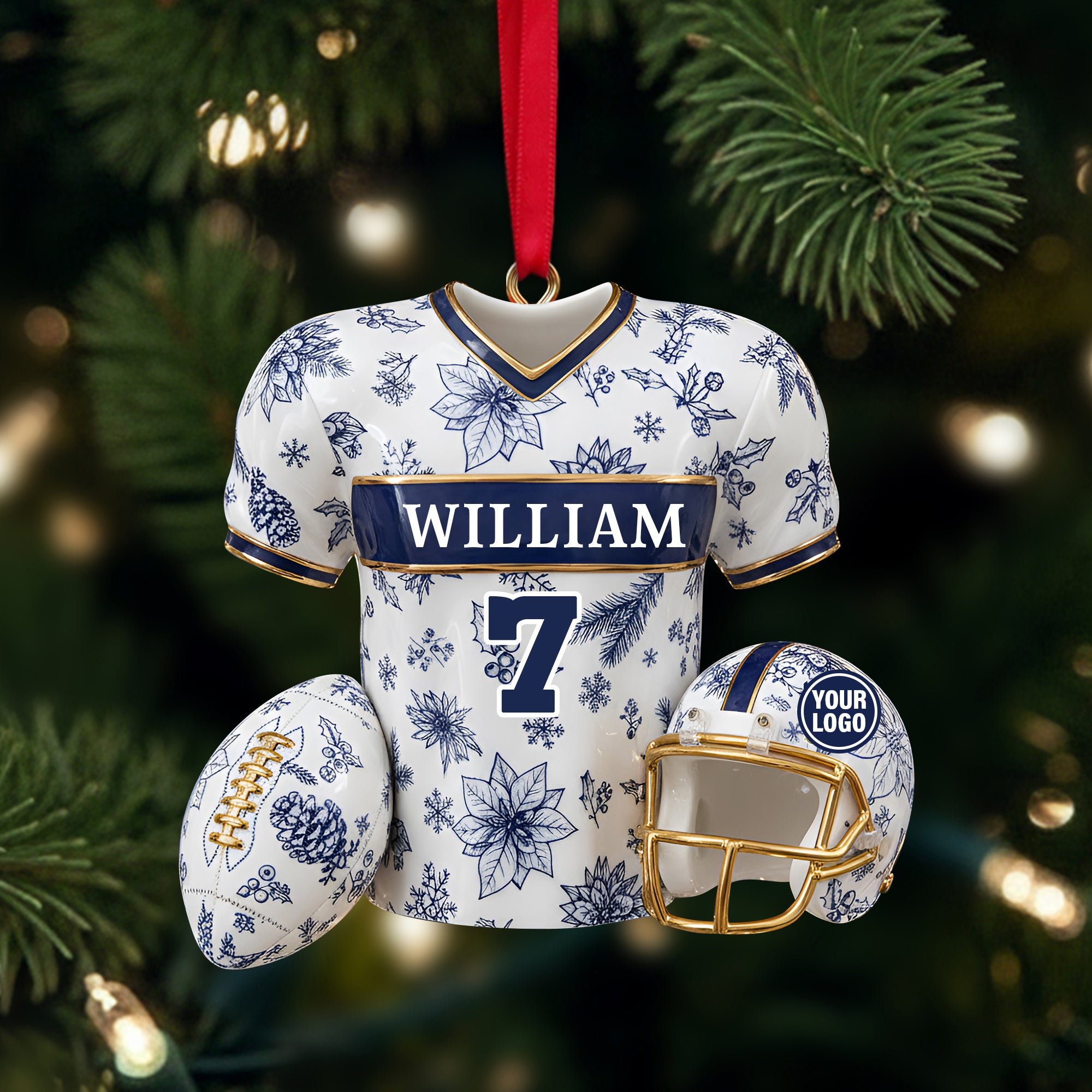 Personalized Christmas Holiday Sports Jersey Ornament 05PGLU021025 - Image 4