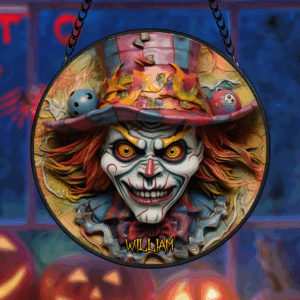 Personalized Clown Stained Glass Suncatcher 04TOPU270824