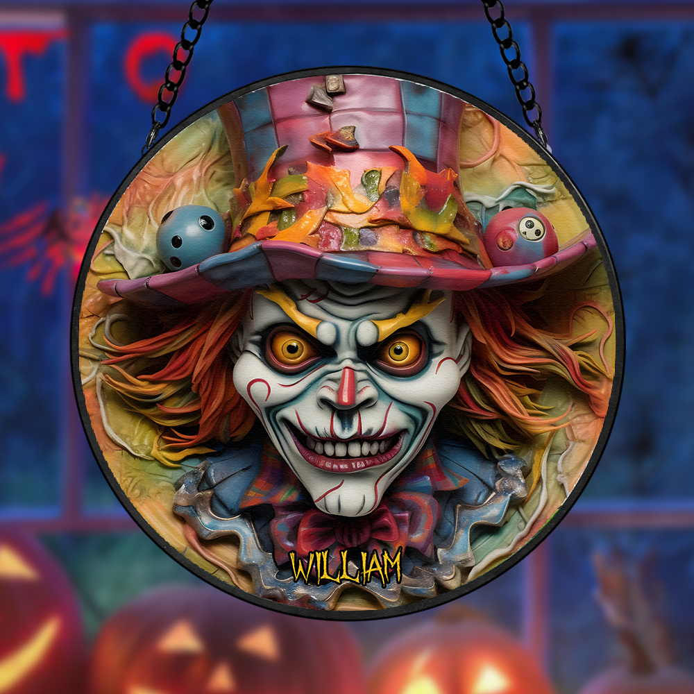 Personalized Clown Stained Glass Suncatcher 04TOPU270824