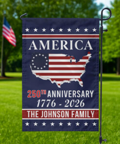 Personalized Family Name America 250th Anniversary Garden Flag