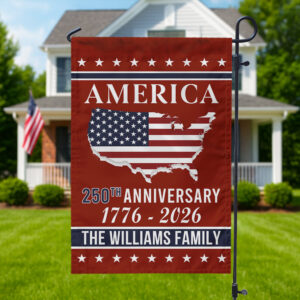 Alternative view of Personalized Family Name America 250th Anniversary Garden Flag LM32 895207