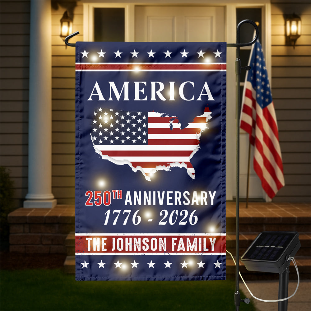 Personalized Family Name America 250th Anniversary LED Garden Flag - Image 8