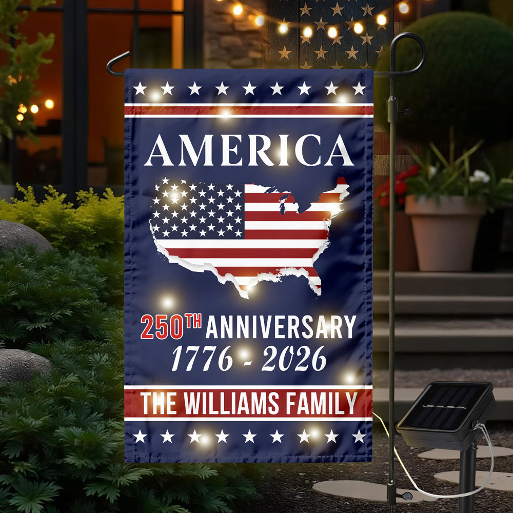 Personalized Family Name America 250th Anniversary LED Garden Flag - Image 6