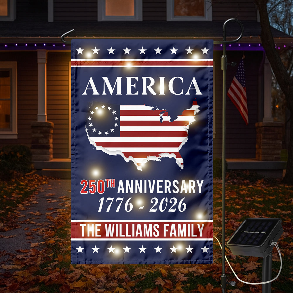 Personalized Family Name America 250th Anniversary LED Garden Flag - Image 5
