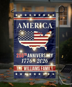 Personalized Family Name America 250th Anniversary LED Garden Flag