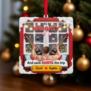 Alternative view of Personalized Funny Gifts For Couple Christmas Ornament 04hutn160925
