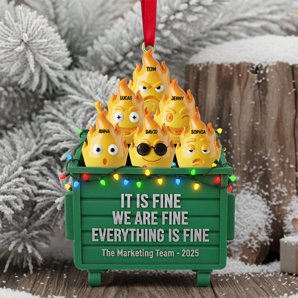 Personalized Funny Gifts For Coworkers Christmas Dumpster Fire Ornament 06natn101125 - Image 3